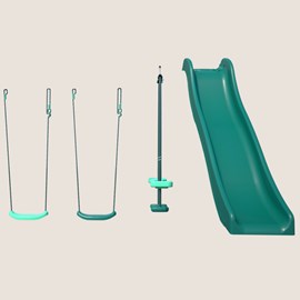 Set 4 agrès avec face à face et toboggan