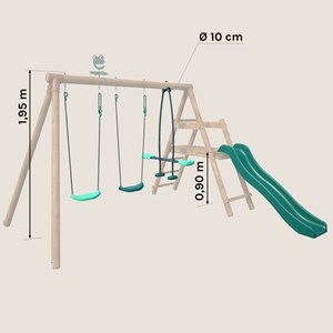 Set 4 agrès avec face à face et toboggan