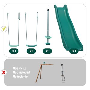 Set 4 agrès avec face à face et toboggan