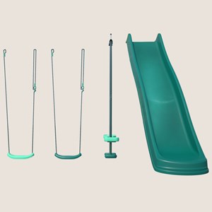 Set 4 agrès avec face à face et toboggan