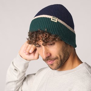 Bonnet en laine marine et vert
