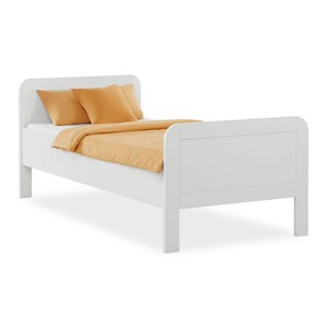 Lit confort 90x200 cm blanc avec sommier