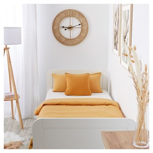 Lit confort 90x200 cm blanc avec sommier
