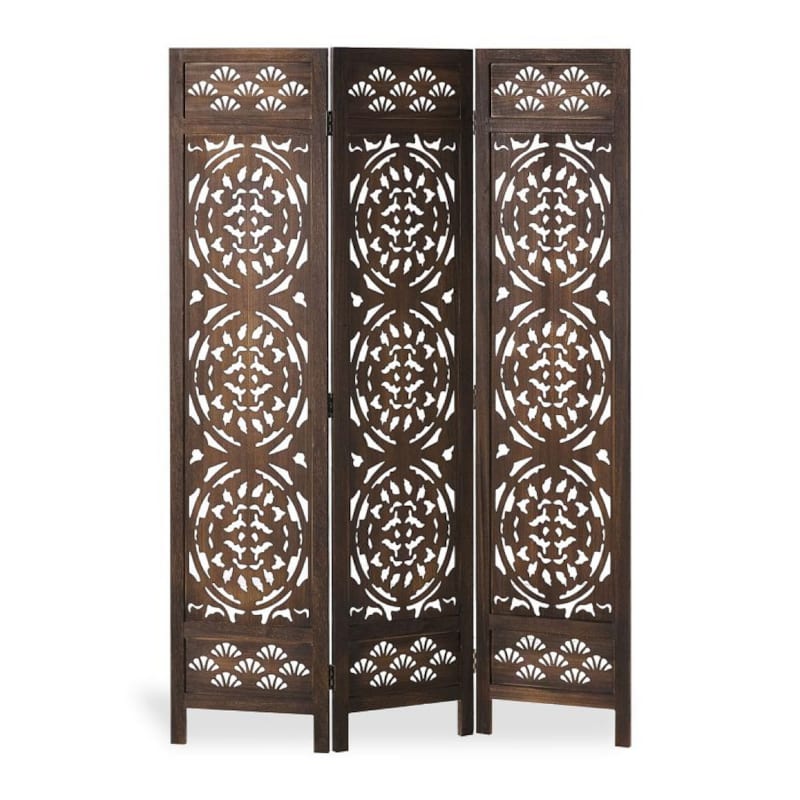 Paravent marron design 3 panneaux