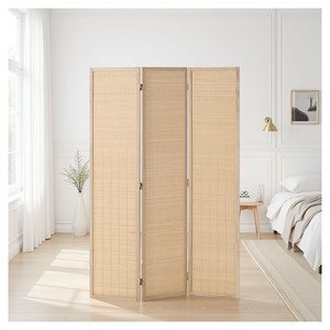 Paravent lattes en bambou 3 panneaux