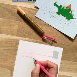 Pochette 5 invitations dinosaure