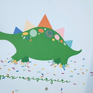 Pochette 5 invitations dinosaure