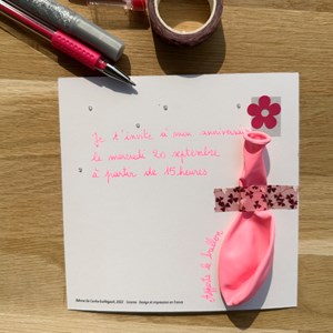 Pochette 5 invitations licorne