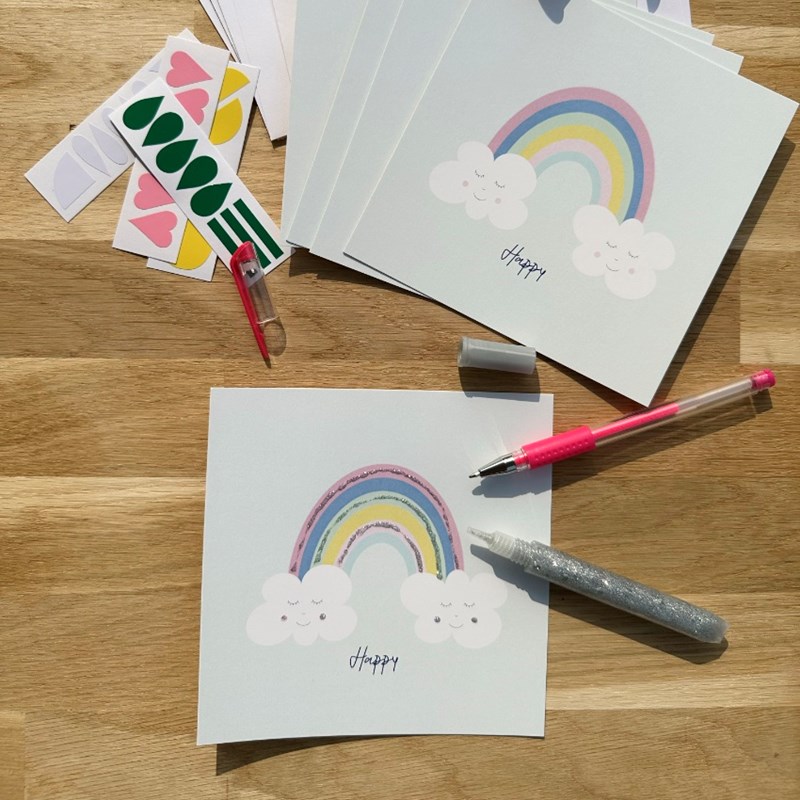 Pochette 5 invitations happy