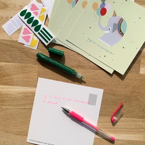 Pochette 5 invitations éléphant