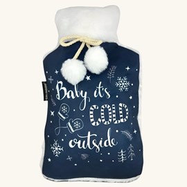 Bouillotte pompon blanc