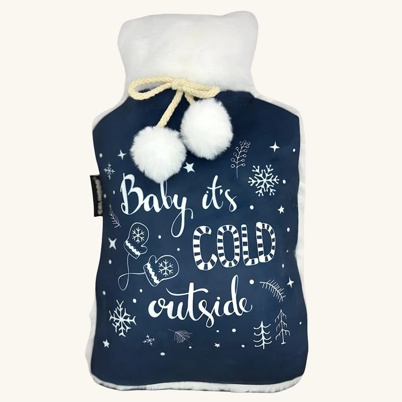 Bouillotte pompon blanc