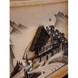 Ancien tableau de montagne chiné