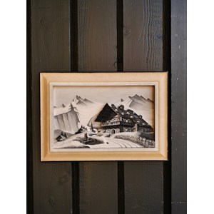 Ancien tableau de montagne chiné