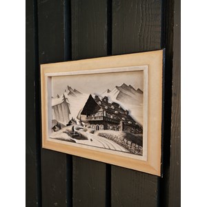 Ancien tableau de montagne chiné