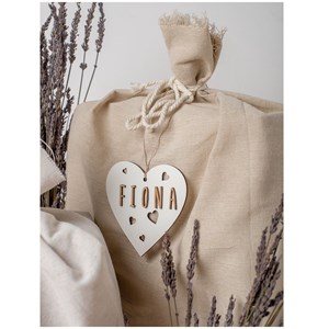 Cœur de noël personnalisable bois blan