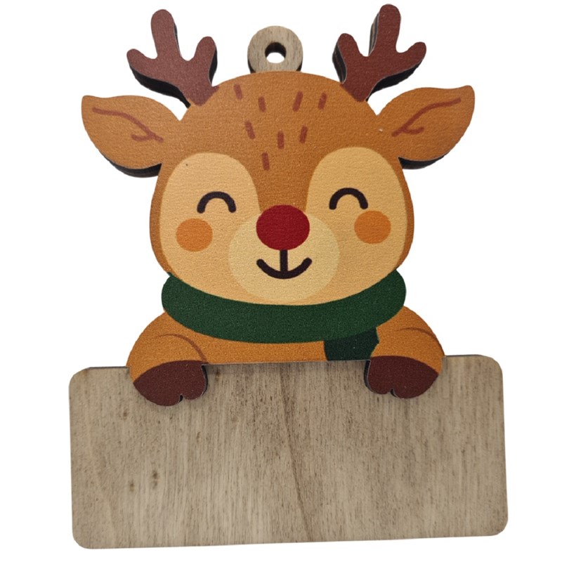 Renne de noël personnalisable en bois