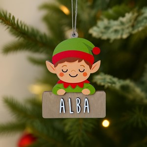 Lutin de noël personnalisable en bois