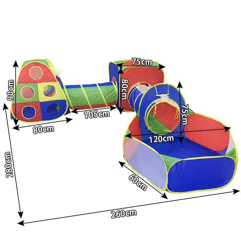 Tente De Jeu Tunnel Pour Enfants - Set De 4 Tubes - Léger Et Pliable - 1,6 Kg