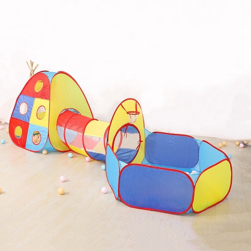 Tente 3 en 1 tunnel de jeu pliable enfant (sans balles)