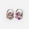 Baby fleurette - acier inoxydable argenté Magenta et Vert