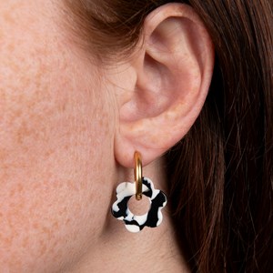 Baby fleurette - acier inoxydable doré Noir et Blanc