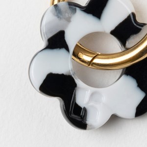 Baby fleurette - acier inoxydable doré Noir et Blanc