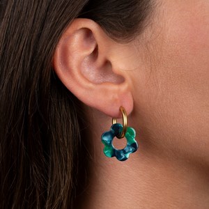 Baby fleurette - acier inoxydable doré Vert