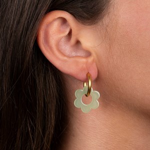 Baby fleurette - acier inoxydable doré Vert amande