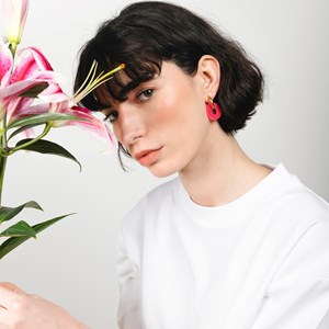 Donuts - acier inoxydable argenté Fuchsia