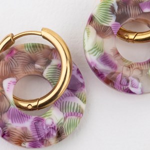 Donuts - acier inoxydable doré Magenta et Vert