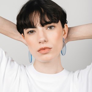 Boucles d'oreilles ové Bleu