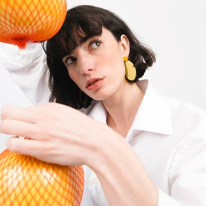 Boucles d'oreilles ové Jaune