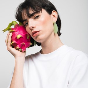 Boucles d'oreilles ové Vert amande