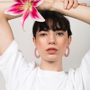 Boucles d'oreilles ginza Rose Pâle