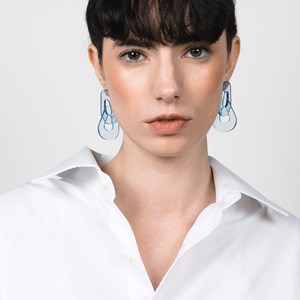 Boucles d'oreilles maillon Bleu