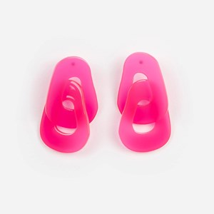 Boucles d'oreilles maillon Fuchsia