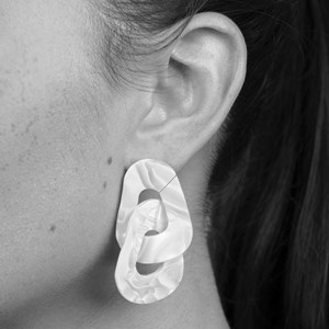 Boucles d'oreilles maillon Fuchsia