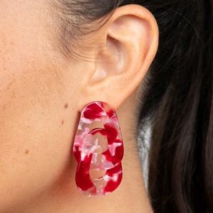 Boucles d'oreilles maillon Rouge