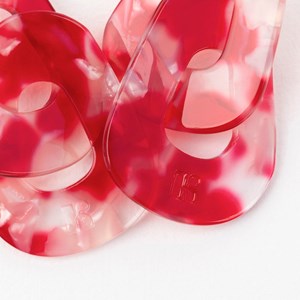 Boucles d'oreilles maillon Rouge