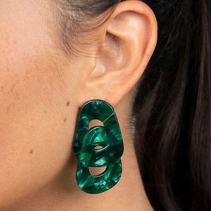 Boucles d'oreilles maillon Vert