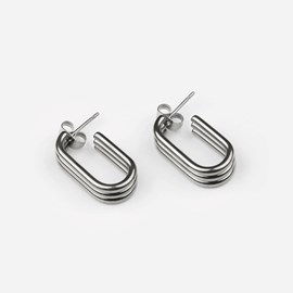 Boucles d'oreilles rayon - argenté
