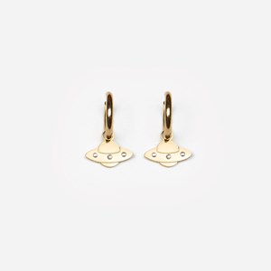 Boucles d'oreilles soucoupe volante - doré