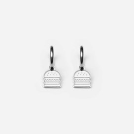 Boucles d'oreilles burger - argenté