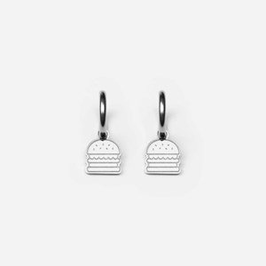 Boucles d'oreilles burger - argenté