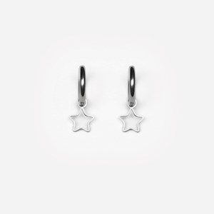 Boucles d'oreilles etoile - argenté