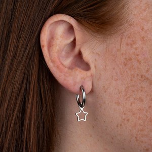 Boucles d'oreilles etoile - argenté