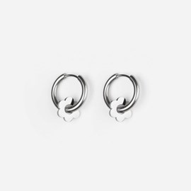 Boucles d'oreilles fleurette - argenté