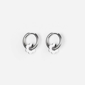 Boucles d'oreilles fleurette - argenté