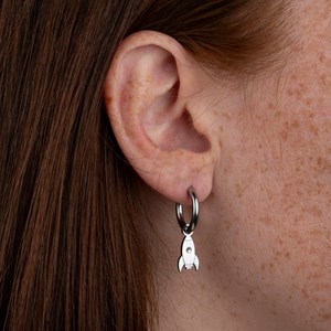 Boucles d'oreilles fusee - argenté